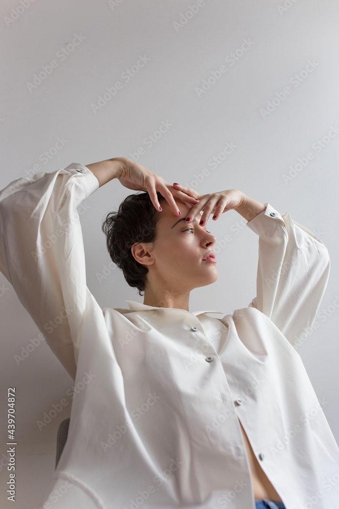 Woman in a white shirt Woman in a white shirt