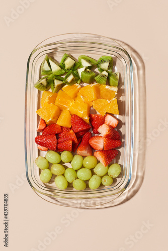 assorted fruit in a glass tray photo