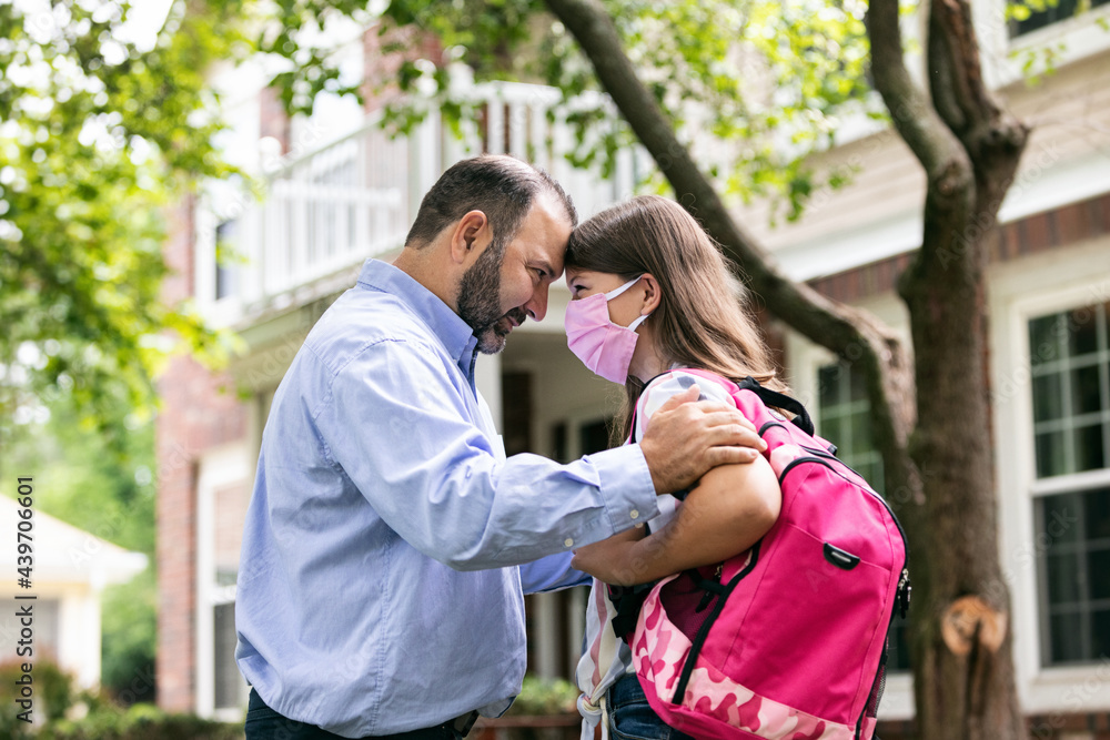 Student: Father And Daughter Share Moment Before School Student: Father And Daughter Share Moment Before School