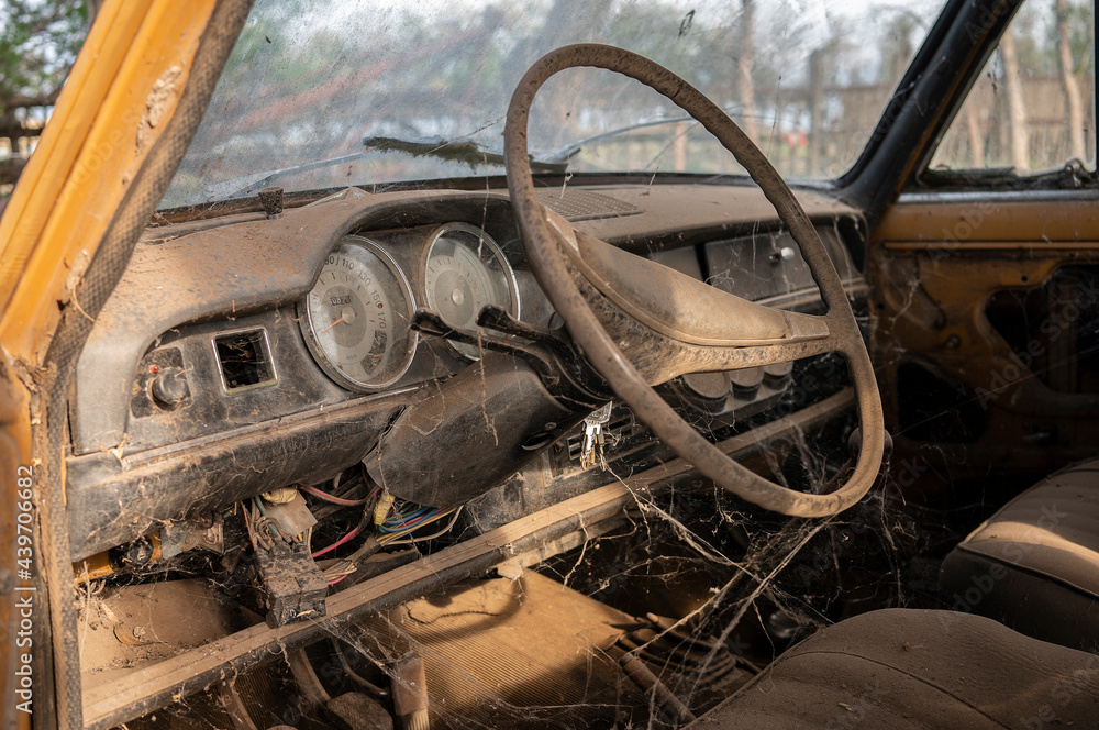 Inside of an abandoned car
