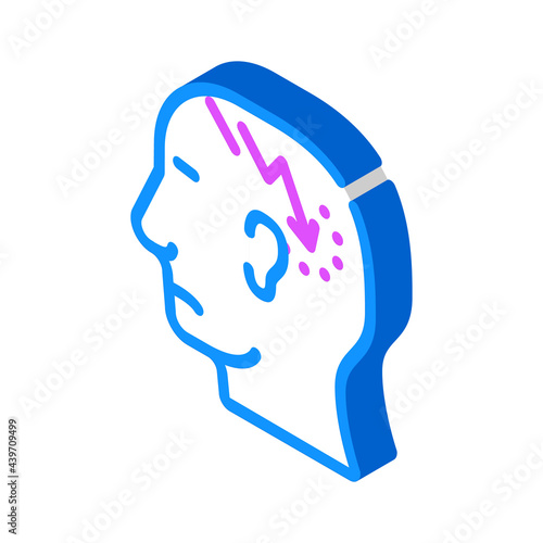 lightning neurosis or headache pain isometric icon vector. lightning neurosis or headache pain sign. isolated symbol illustration