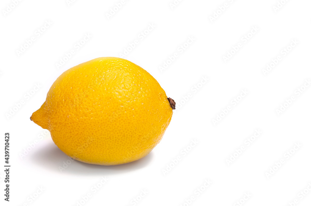isolated lemon lying horizontally on totally white background isolated lemon lying horizontally on totally white background