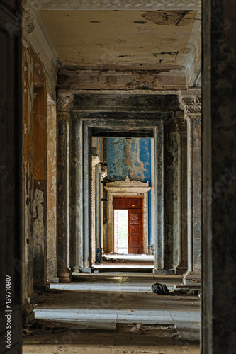 corridor of an abandoned old building