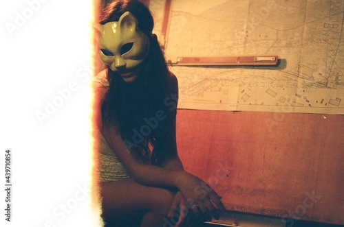 Woman Wearing A Mask photo