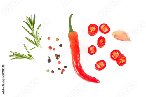 spices and herbs isolated on white background