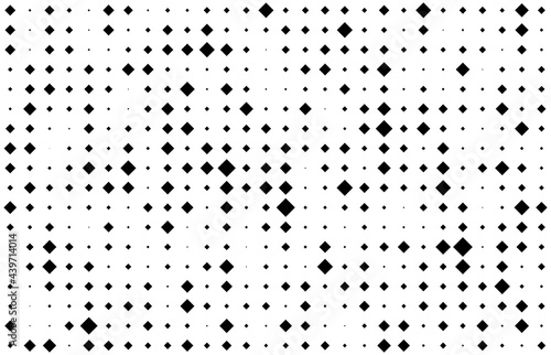 Abstract monochrome background with random rhombuses. Stylish modern dotted texture.