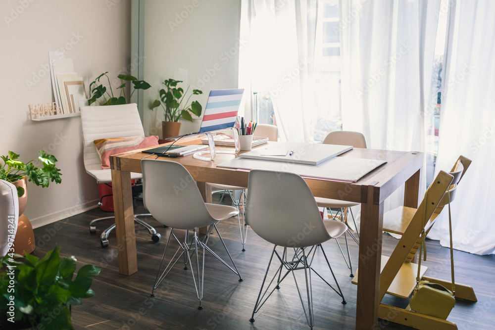 Modern dining table as a work desk Modern dining table as a work desk