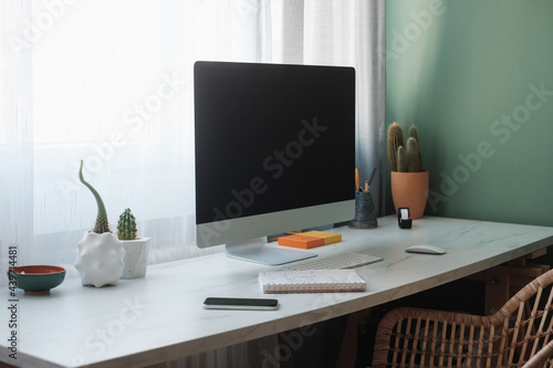 Wallpaper Mural Tidy Home Office Desk  Torontodigital.ca