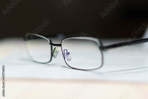 glasses and book