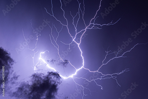 lightning thunderbolt strike summer storm