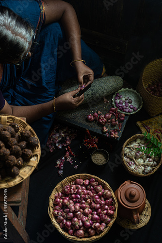 Sun dried seasoning balls (vadagam) from South India photo