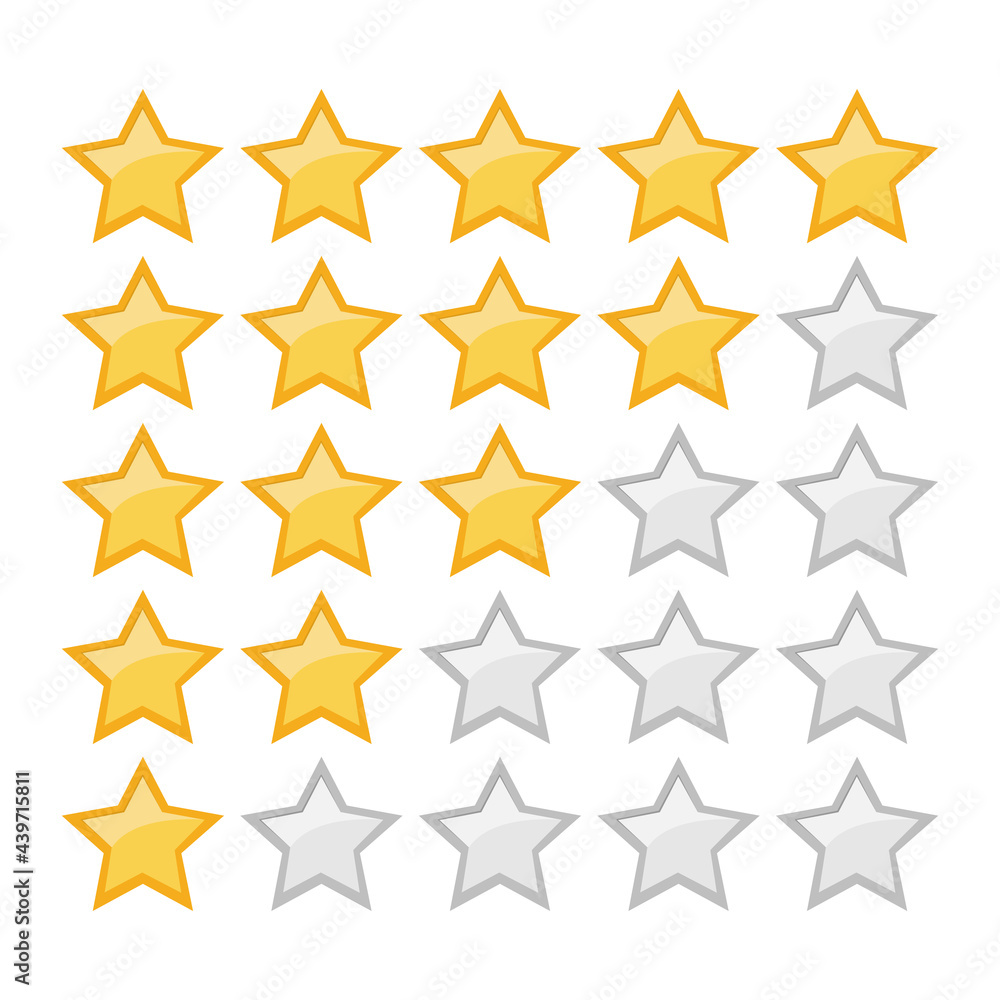 set of 5 star rating icon vector set of 5 star rating icon vector