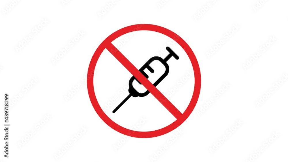 no vaccine road sign animation. simple red circle prohibition Not Allowed Sign road motion design 4k with alpha channel mate no vaccine road sign animation. simple red circle prohibition Not Allowed Sign road motion design 4k with alpha channel mate