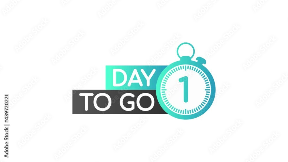 One days to go timer. Motion graphics. One days to go timer. Motion graphics.