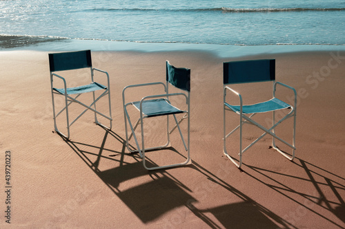 Three beach chairs photo