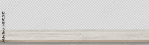 Large table top solid wood texture, transparent background - Vector