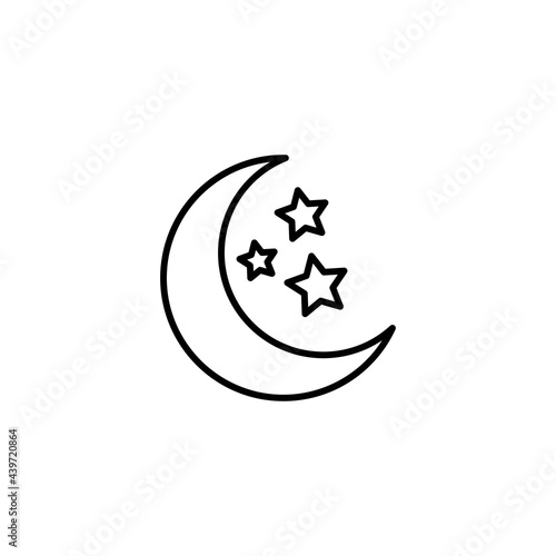 Free Download Moon icon vector. Moon an star icon. Logo illustration on white background. Flat design style. - GFXLoad