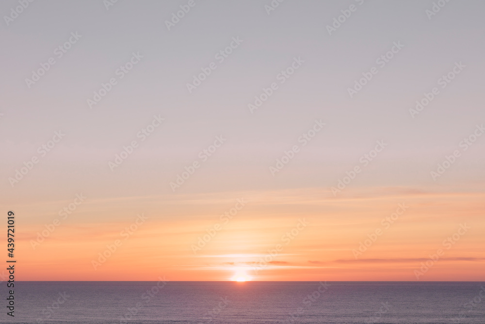 Setting sun over vast ocean Setting sun over vast ocean