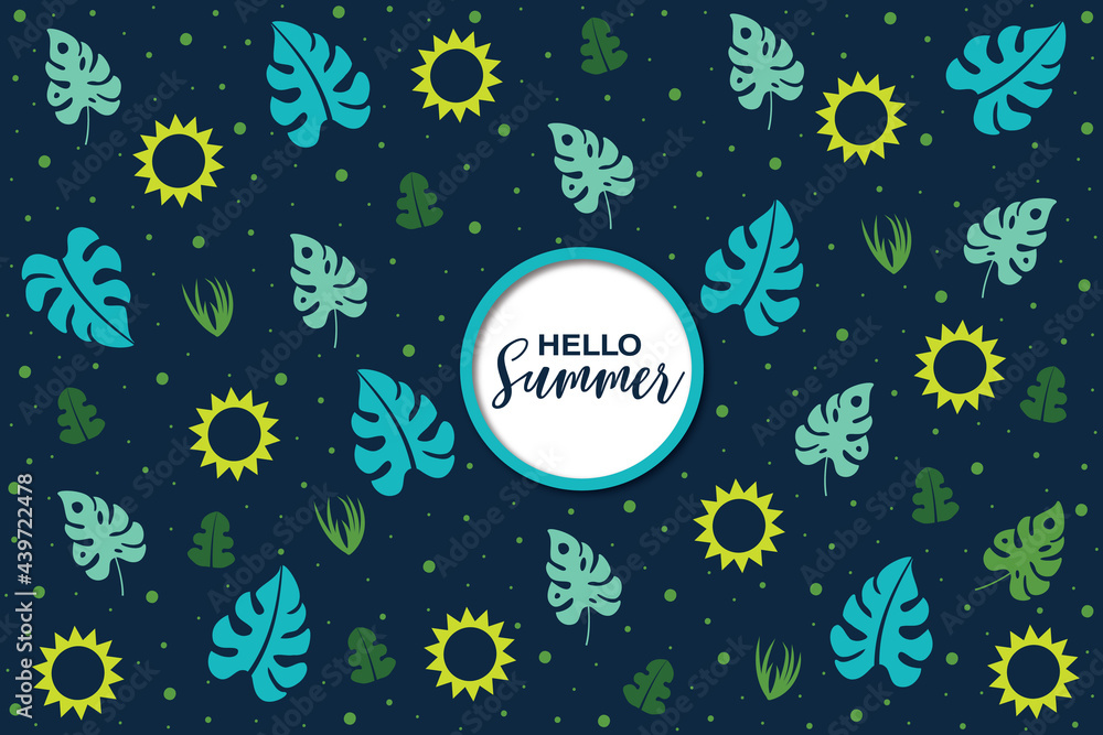 Tropical plant leaves design. Abstract hello summer background in exotic colors.Vector illustration. Tropical plant leaves design. Abstract hello summer background in exotic colors.Vector illustration.