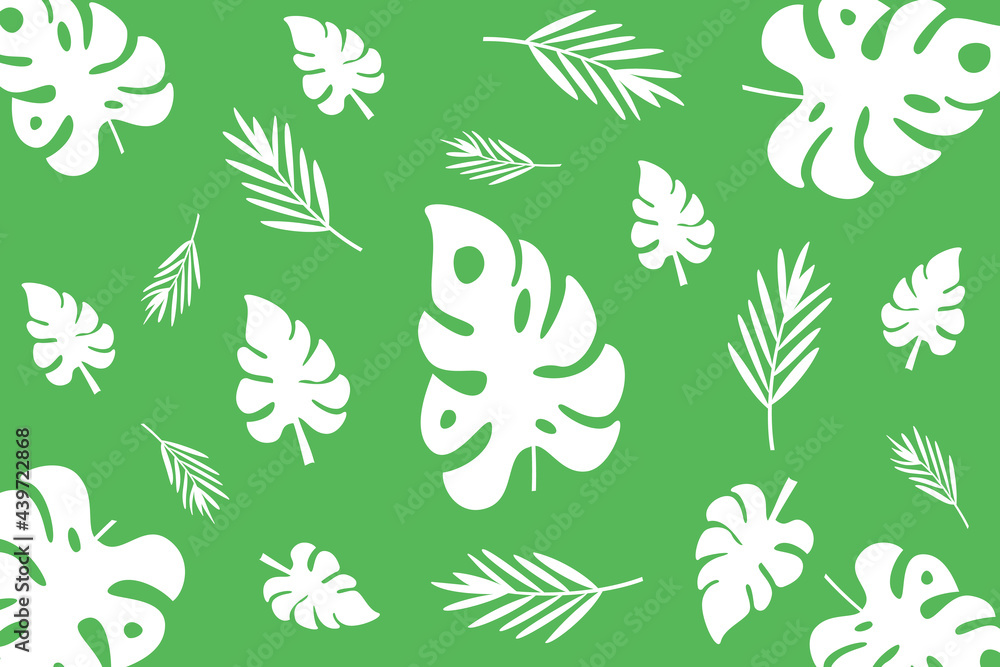Fototapeta premium Summer nature background. Green concept design with tropical leaves.