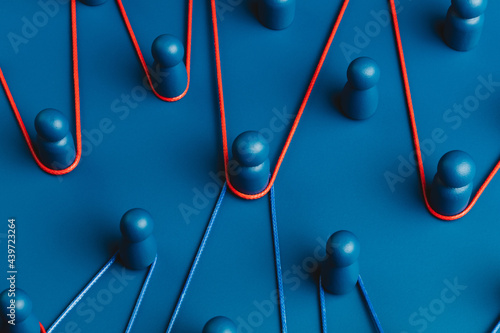 Representation of a network connections in blue tones photo