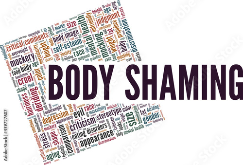 Body shaming vector illustration word cloud isolated on a white background.