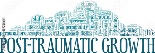 Post-Traumatic Growth vector illustration word cloud isolated on a white background.