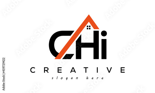 CHI letters real estate construction logo vector