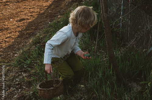 Toddler Boy Easter Egg Hunt photo