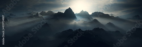 Dark mountain peak photo