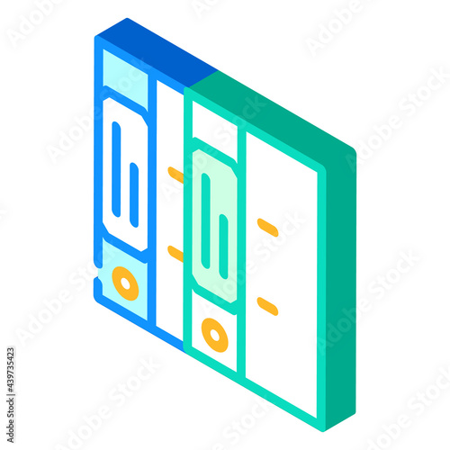 folders with documentation stationery isometric icon vector. folders with documentation stationery sign. isolated symbol illustration