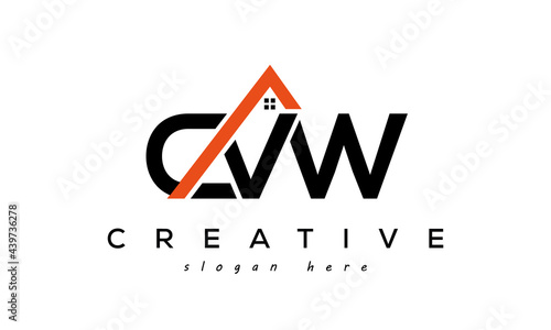 CVW letters real estate construction logo vector photo