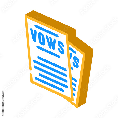 wedding vow isometric icon vector. wedding vow sign. isolated symbol illustration