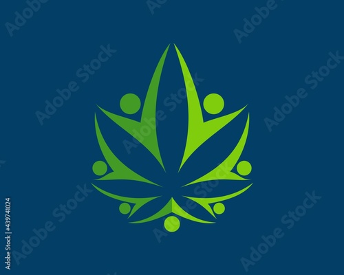 Abstract cannabis leaf like people group