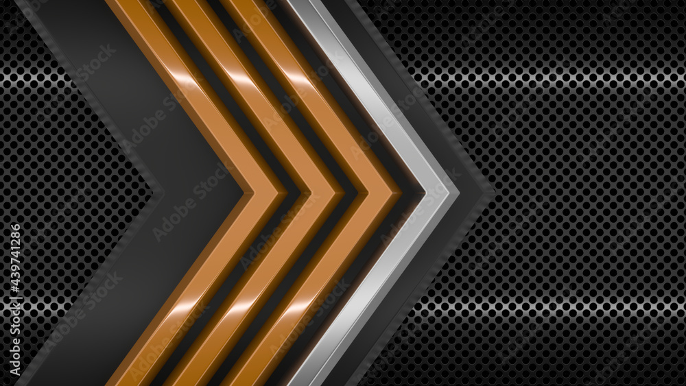 Abstract Plates On Dark Perforated Wall. Abstract Technology Background. 3D Rendering. Abstract Plates On Dark Perforated Wall. Abstract Technology Background. 3D Rendering.