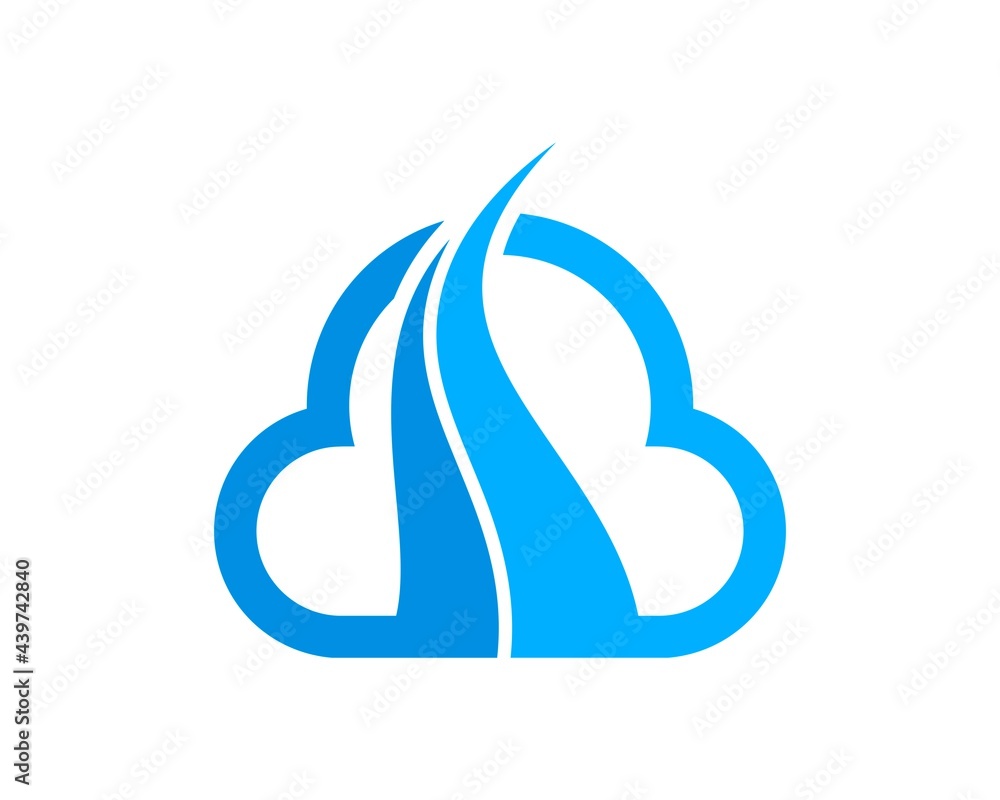 Simple cloud with abstract shape like fire inside Simple cloud with abstract shape like fire inside