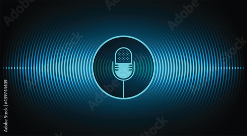 Sound waves oscillating dark light