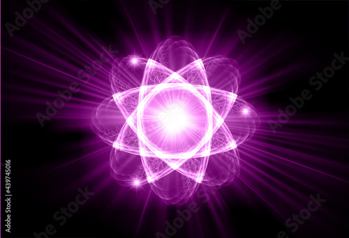 Shining atom scheme. Vector illustration