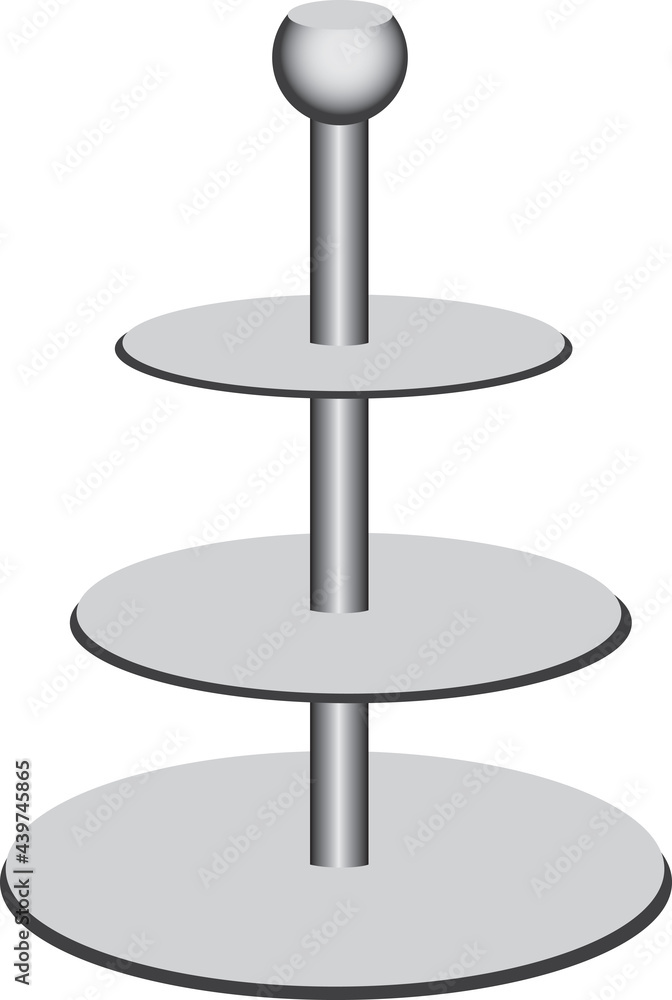 Steel three-tiered stand Steel three-tiered stand