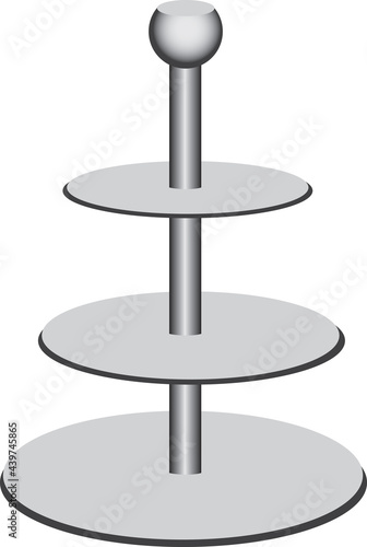 Steel three-tiered stand