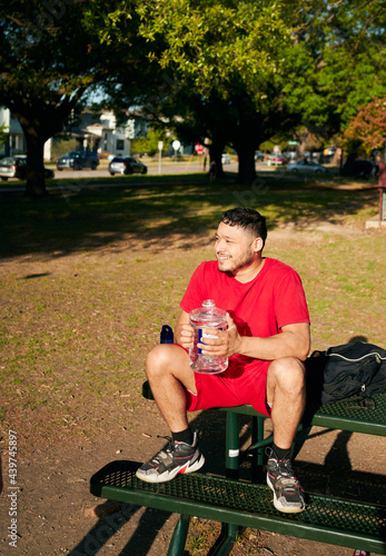 player drinking water photo