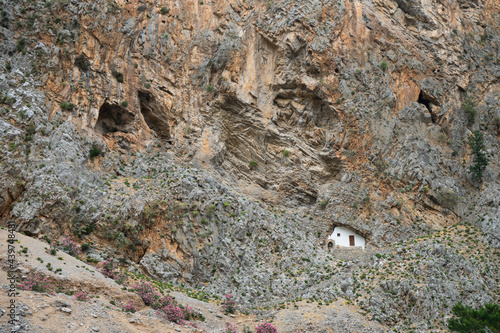 View while hiking in Samaria Gorge, Greece during daylight photo