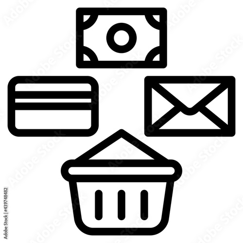 money outline style icon
