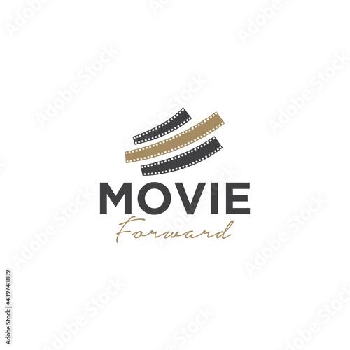 Cinema Logo Movie Template, Reel Movie Logo, Three Reel Movie Up Logo