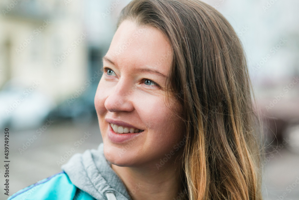 Portrait of a naturally beautiful smiling woman Portrait of a naturally beautiful smiling woman