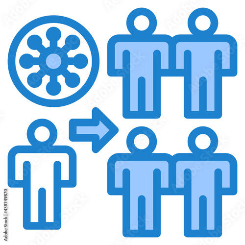 virus blue style icon