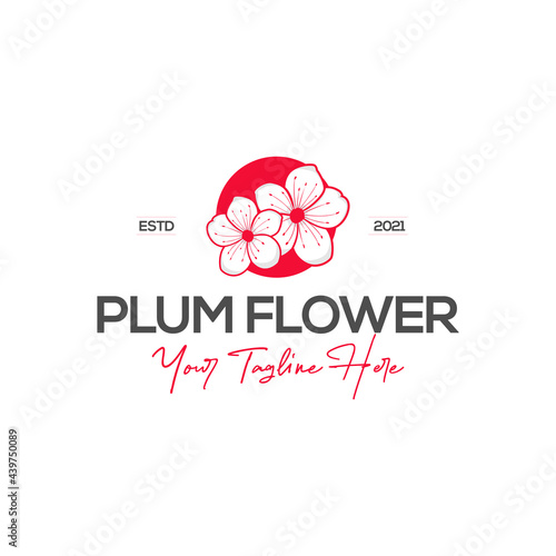 Doubled Red Plum Flowers with Round Shape
