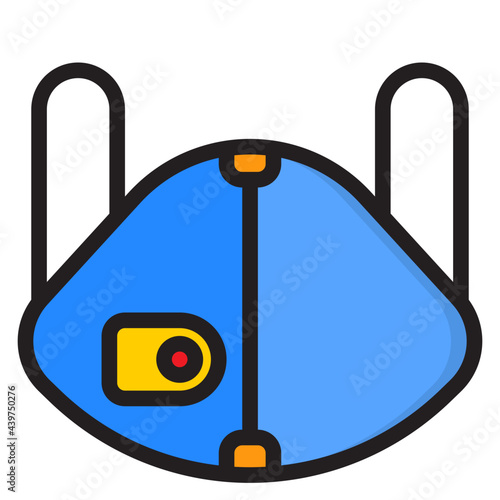 facemask color line style icon