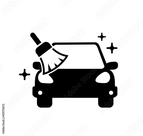 Car cleaning, car wash vector icon illustration