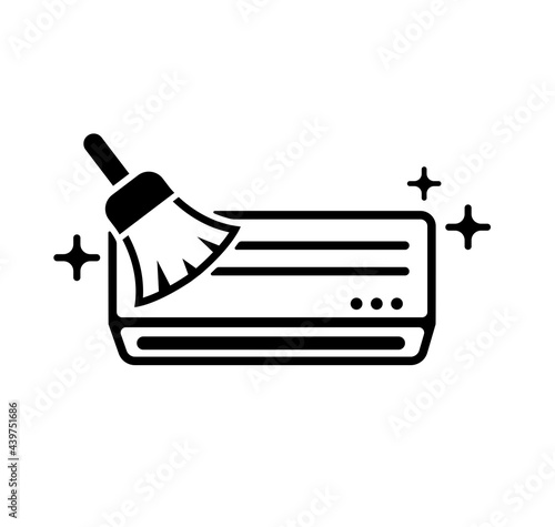 AC ( air conditioner ) cleaning vector icon illustration